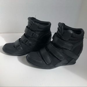 Call It Spring Black Wedge Sneakers
